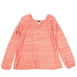 We The Free People Peasant Top Size Medium Womens Burnt Orange Tunic Long Sleeve